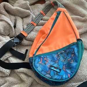 Kavu Rope Sling Pack Orange and Blue Floral